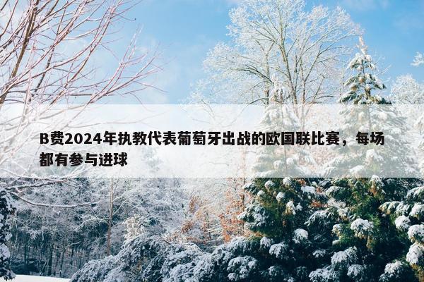 B费2024年执教代表葡萄牙出战的欧国联比赛，每场都有参与进球