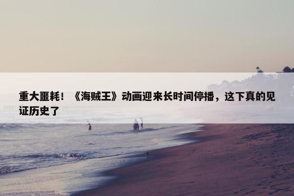 重大噩耗！《海贼王》动画迎来长时间停播，这下真的见证历史了