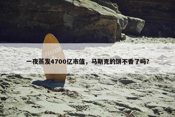 一夜蒸发4700亿市值，马斯克的饼不香了吗？