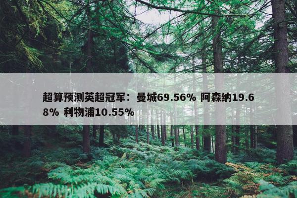 超算预测英超冠军：曼城69.56% 阿森纳19.68% 利物浦10.55%