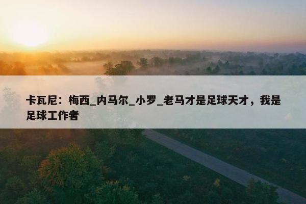 卡瓦尼：梅西_内马尔_小罗_老马才是足球天才，我是足球工作者