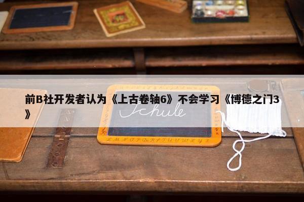 前B社开发者认为《上古卷轴6》不会学习《博德之门3》