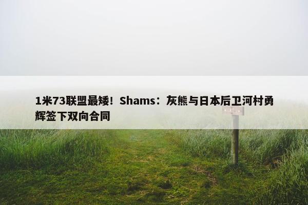 1米73联盟最矮！Shams：灰熊与日本后卫河村勇辉签下双向合同