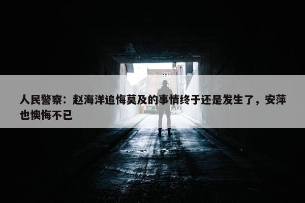 人民警察：赵海洋追悔莫及的事情终于还是发生了，安萍也懊悔不已