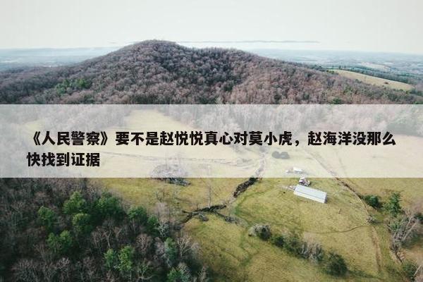 《人民警察》要不是赵悦悦真心对莫小虎，赵海洋没那么快找到证据