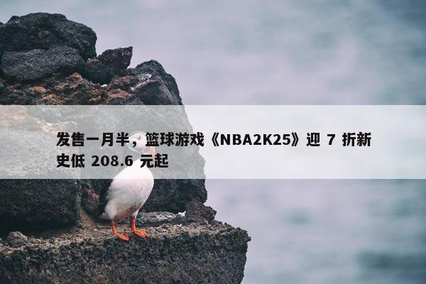 发售一月半，篮球游戏《NBA2K25》迎 7 折新史低 208.6 元起