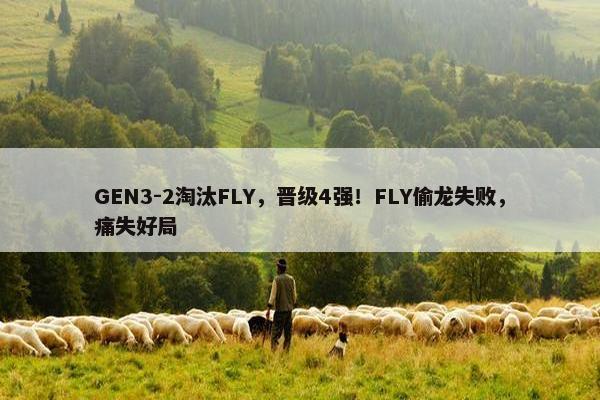 GEN3-2淘汰FLY，晋级4强！FLY偷龙失败，痛失好局