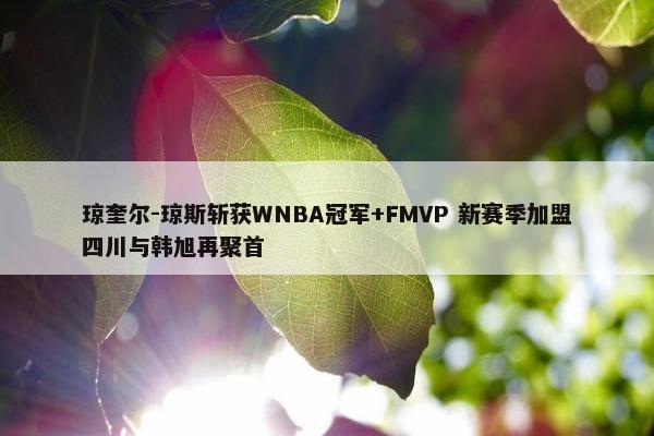 琼奎尔-琼斯斩获WNBA冠军+FMVP 新赛季加盟四川与韩旭再聚首