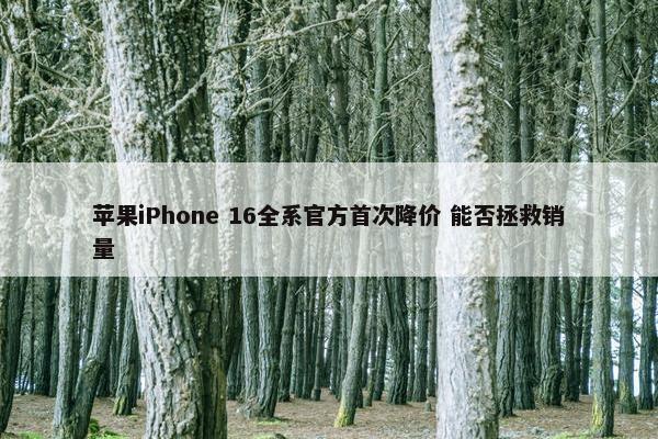 苹果iPhone 16全系官方首次降价 能否拯救销量