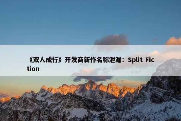 《双人成行》开发商新作名称泄漏：Split Fiction