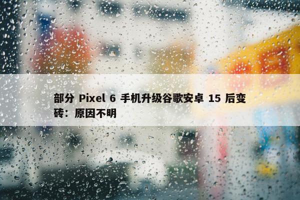 部分 Pixel 6 手机升级谷歌安卓 15 后变砖：原因不明