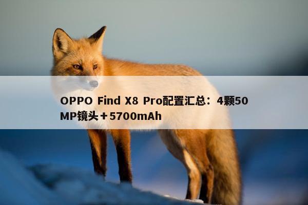 OPPO Find X8 Pro配置汇总：4颗50MP镜头＋5700mAh