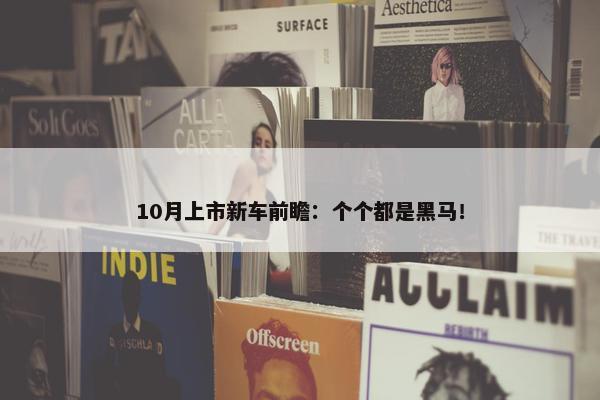 10月上市新车前瞻：个个都是黑马！