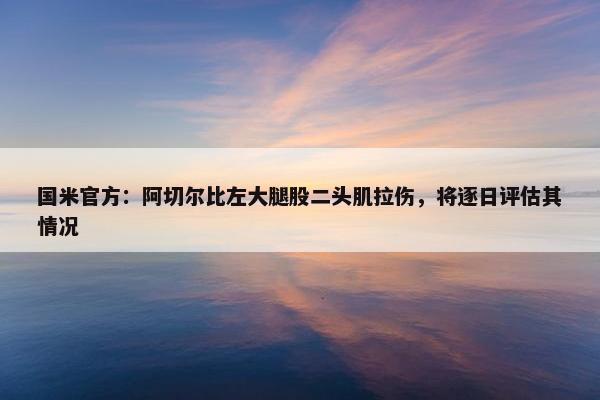 国米官方：阿切尔比左大腿股二头肌拉伤，将逐日评估其情况