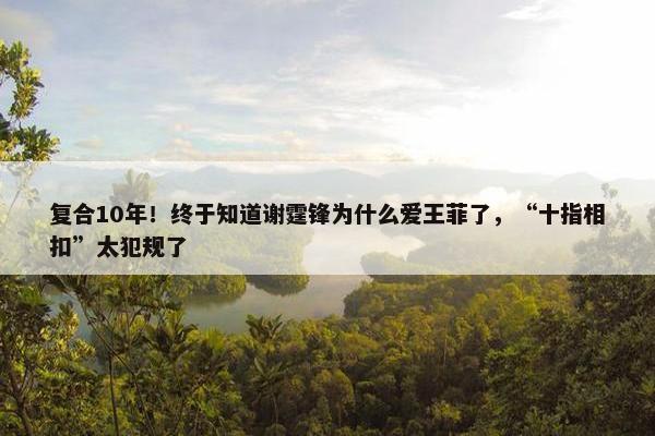 复合10年！终于知道谢霆锋为什么爱王菲了，“十指相扣”太犯规了