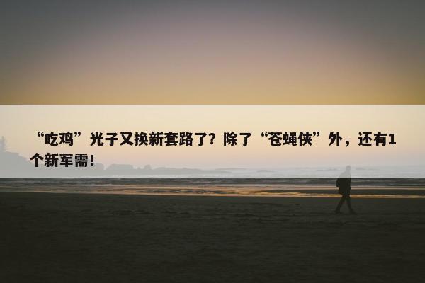 “吃鸡”光子又换新套路了？除了“苍蝇侠”外，还有1个新军需！