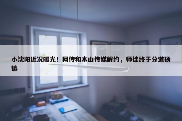 小沈阳近况曝光！网传和本山传媒解约，师徒终于分道扬镳