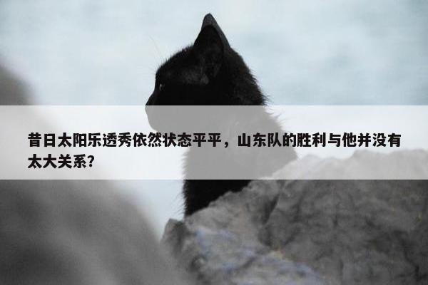 昔日太阳乐透秀依然状态平平，山东队的胜利与他并没有太大关系？