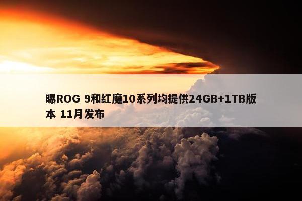 曝ROG 9和红魔10系列均提供24GB+1TB版本 11月发布