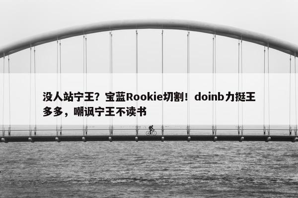 没人站宁王？宝蓝Rookie切割！doinb力挺王多多，嘲讽宁王不读书