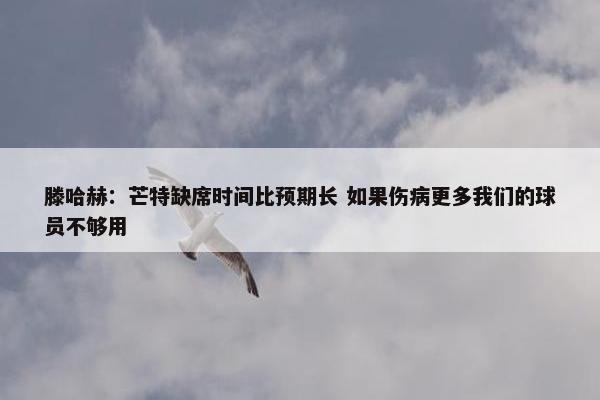 滕哈赫：芒特缺席时间比预期长 如果伤病更多我们的球员不够用