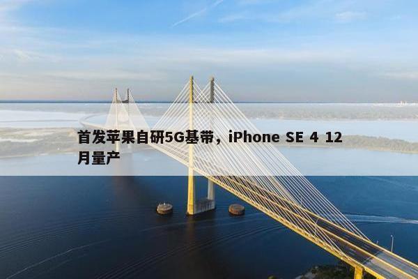 首发苹果自研5G基带，iPhone SE 4 12月量产