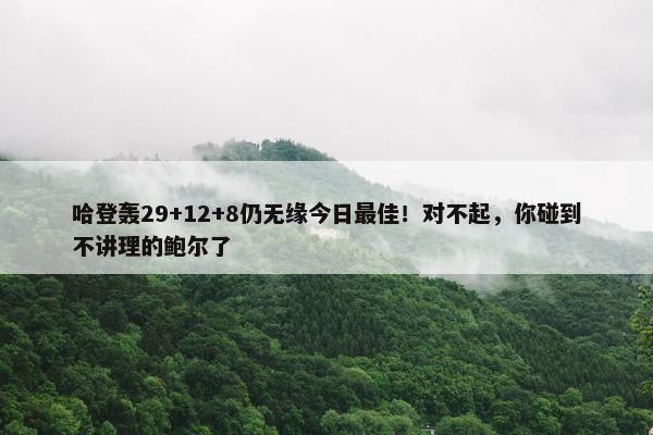 哈登轰29+12+8仍无缘今日最佳！对不起，你碰到不讲理的鲍尔了