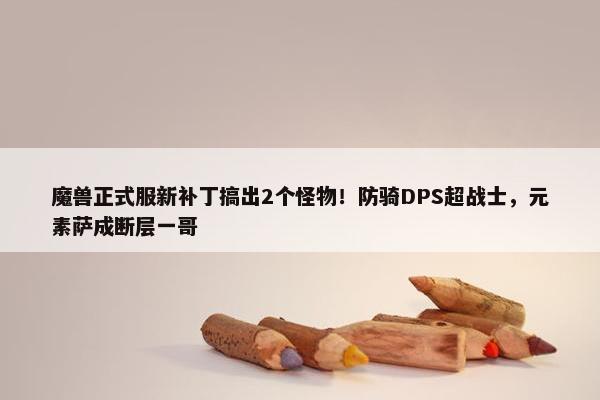 魔兽正式服新补丁搞出2个怪物！防骑DPS超战士，元素萨成断层一哥