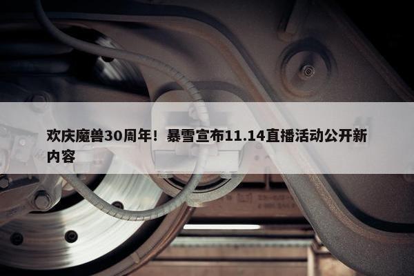 欢庆魔兽30周年！暴雪宣布11.14直播活动公开新内容