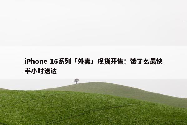 iPhone 16系列「外卖」现货开售：饿了么最快半小时送达