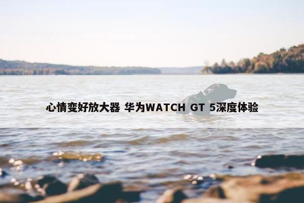 心情变好放大器 华为WATCH GT 5深度体验