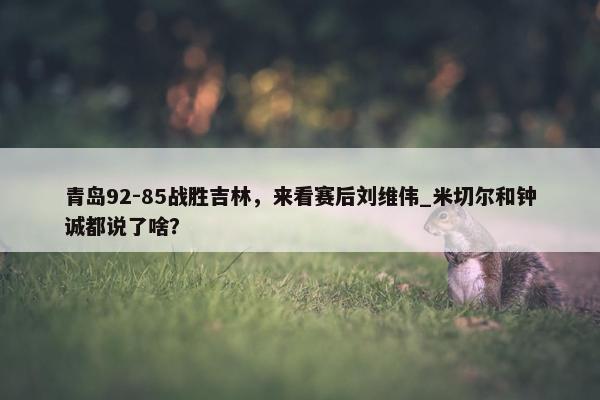 青岛92-85战胜吉林，来看赛后刘维伟_米切尔和钟诚都说了啥？