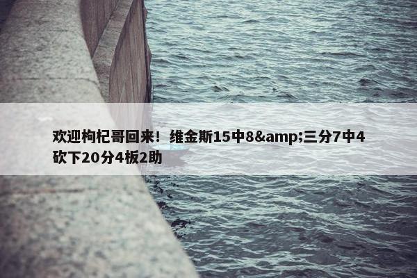 欢迎枸杞哥回来！维金斯15中8&三分7中4砍下20分4板2助