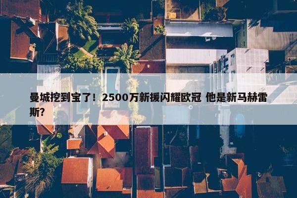 曼城挖到宝了！2500万新援闪耀欧冠 他是新马赫雷斯？