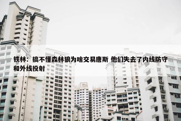 铁林：搞不懂森林狼为啥交易唐斯 他们失去了内线防守和外线投射