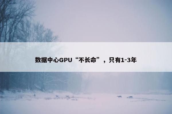 数据中心GPU“不长命”，只有1-3年