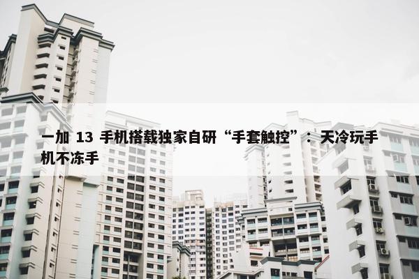 一加 13 手机搭载独家自研“手套触控”：天冷玩手机不冻手