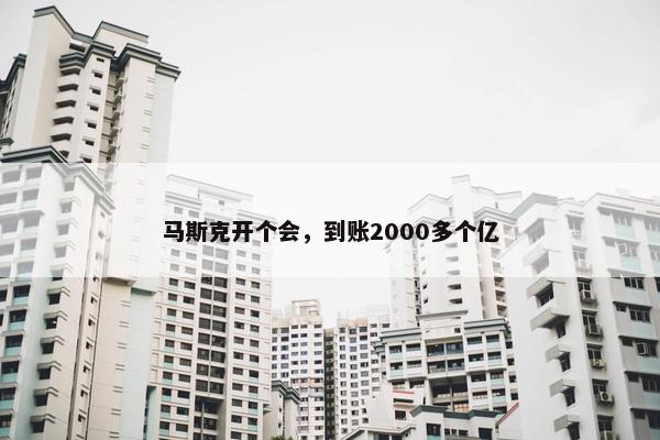 马斯克开个会，到账2000多个亿