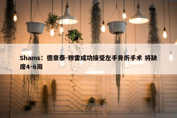 Shams：德章泰-穆雷成功接受左手骨折手术 将缺席4-6周