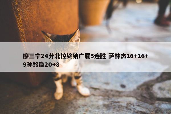 廖三宁24分北控终结广厦5连胜 萨林杰16+16+9孙铭徽20+8