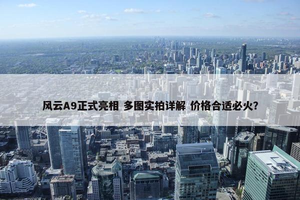 风云A9正式亮相 多图实拍详解 价格合适必火？