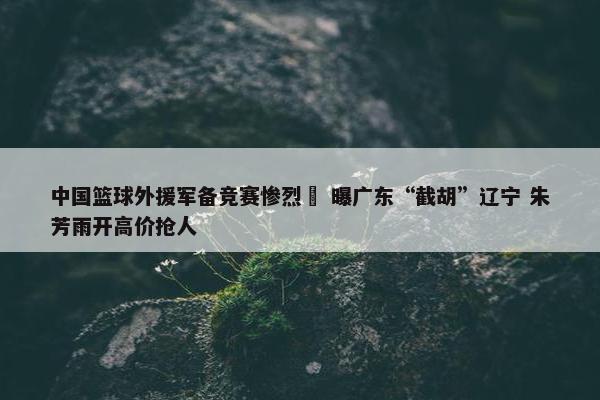 中国篮球外援军备竞赛惨烈  曝广东“截胡”辽宁 朱芳雨开高价抢人