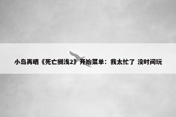 小岛再晒《死亡搁浅2》开始菜单：我太忙了 没时间玩