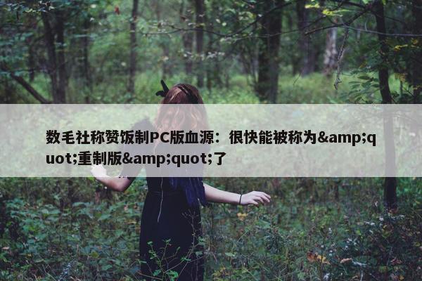 数毛社称赞饭制PC版血源：很快能被称为&quot;重制版&quot;了