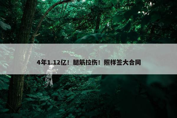 4年1.12亿！腿筋拉伤！照样签大合同