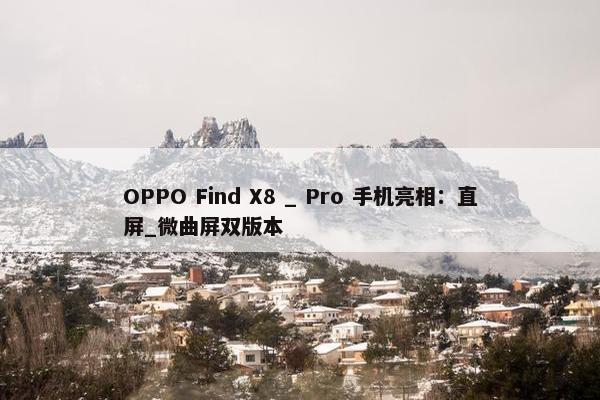 OPPO Find X8 _ Pro 手机亮相：直屏_微曲屏双版本