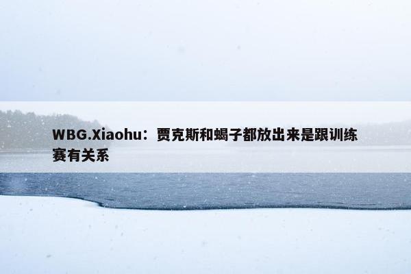 WBG.Xiaohu：贾克斯和蝎子都放出来是跟训练赛有关系