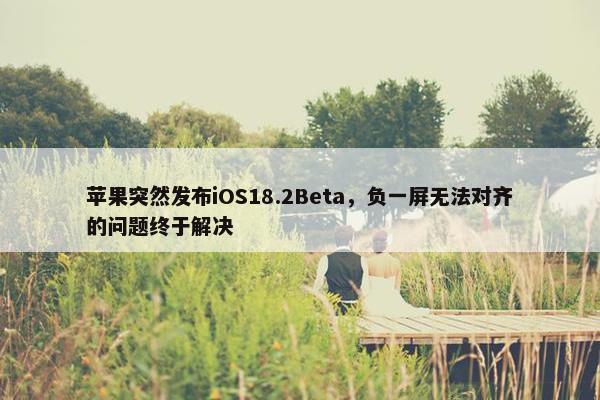 苹果突然发布iOS18.2Beta，负一屏无法对齐的问题终于解决