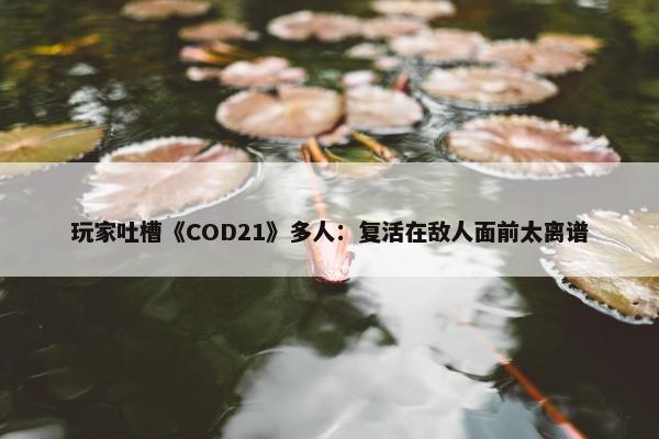 玩家吐槽《COD21》多人：复活在敌人面前太离谱