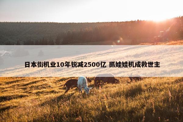 日本街机业10年锐减2500亿 抓娃娃机成救世主